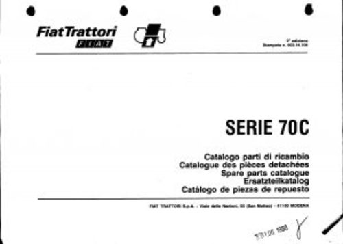 Product picture Fiat 70C Service Parts Catalog Tractor Manual PDF