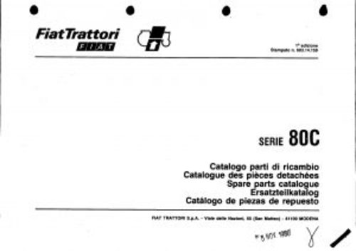 Product picture Fiat 80c Service Parts Catalog Tractor Manual PDF