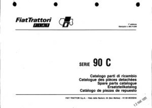 Product picture Fiat 90c Service Parts Catalog Tractor Manual PDF