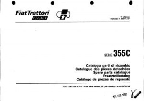 Product picture Fiat 355c Service Parts Catalog Tractor Manual PDF