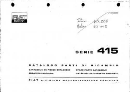 Product picture Fiat 415 Service Parts Catalog Tractor Manual PDF