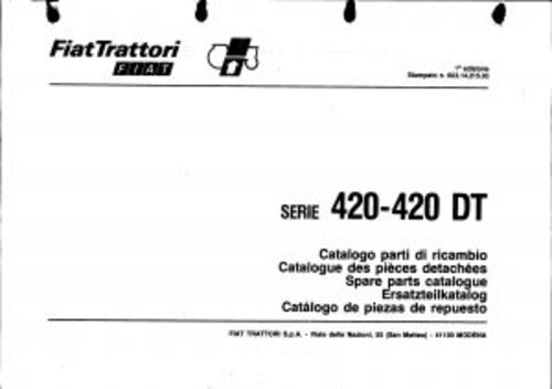 Product picture Fiat 420-420DT Service Parts Catalog Tractor Manual PDF