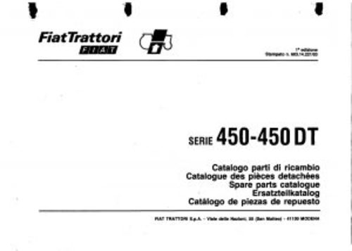 Product picture Fiat 450-450DT Service Parts Catalog Tractor Manual PDF