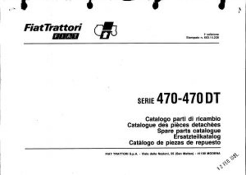 Product picture Fiat 470-470DT Service Parts Catalog Tractor Manual PDF