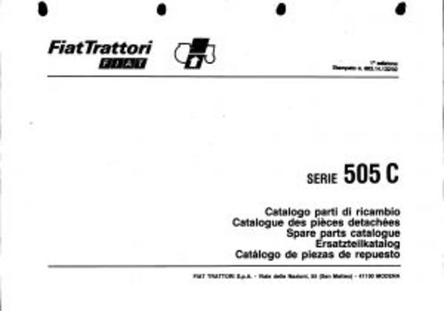 Product picture Fiat 505C Service Parts Catalog Tractor Manual PDF