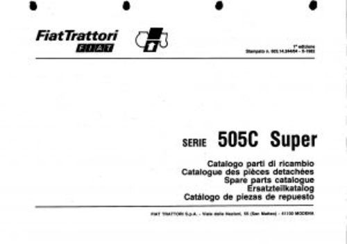 Product picture Fiat 505C Super Service Parts Catalog Tractor Manual