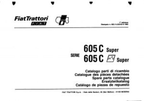 Product picture Fiat 605C Super Service Parts Catalog Tractor Manual PDF