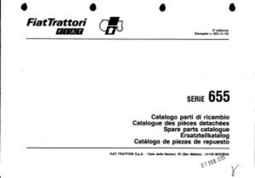 Product picture Fiat 655 Service Parts Catalog Tractor Manual PDF