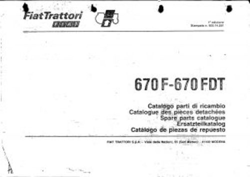 Product picture Fiat 670f-670FDT Service Parts Catalog Tractor Manual PDF