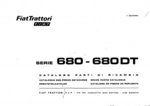 Product picture Fiat 680-680DT Service Parts Catalog Tractor Manual PDF