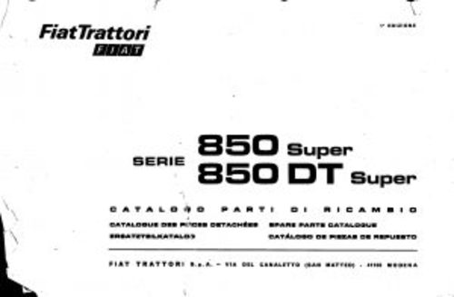 Product picture Fiat 850 Super DT Service Parts Catalog Tractor Manual PDF