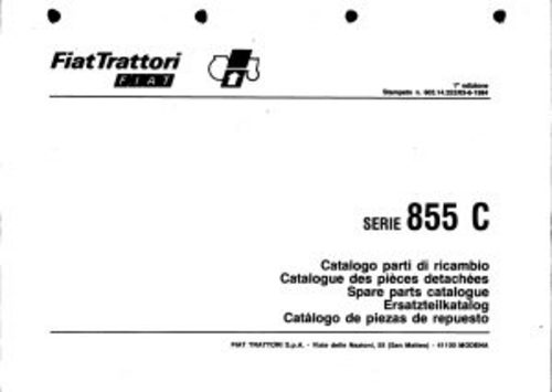 Product picture Fiat 855C Service Parts Catalog Tractor Manual PDF