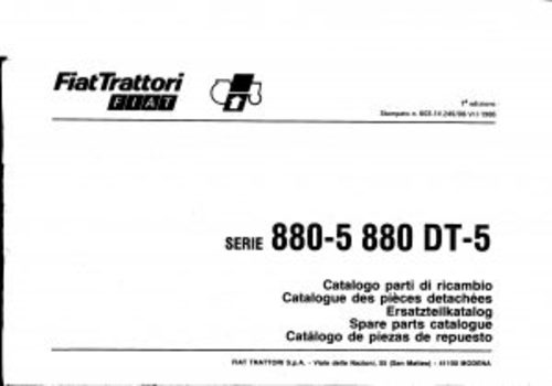 Product picture Fiat 880-5 880 DT-5 Service Parts Catalog Tractor Manual PDF