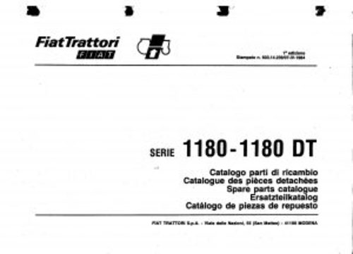 Product picture Fiat 1180-1180DT Service Parts Catalog Tractor Manual PDF