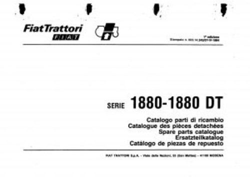 Product picture Fiat 1880-1880DT Service Parts Catalog Tractor Manual PDF