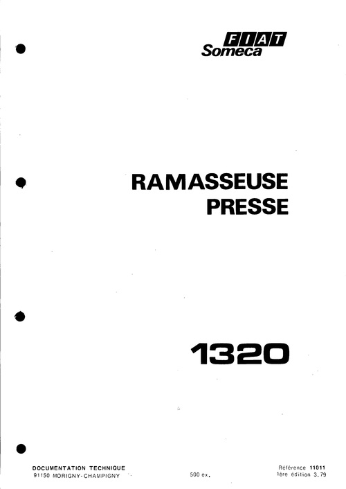 Product picture Fiat Someca Ramasseuse Presse 1320 Service Parts Catalog