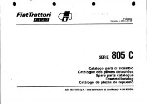 Product picture Fiat 805 Service Parts Catalog Tractor Manual PDF