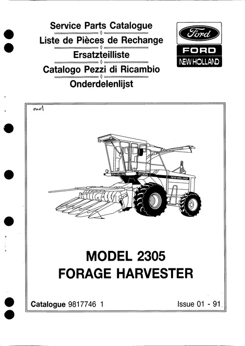 Product picture Ford New Holland 2305 Forage Harvester Service Parts Catalog