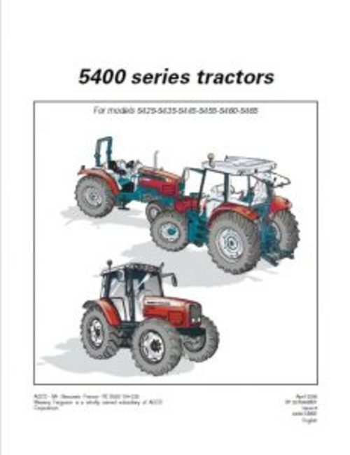 Product picture Massey Ferguson 5400 Series Service Manual Repair PDF