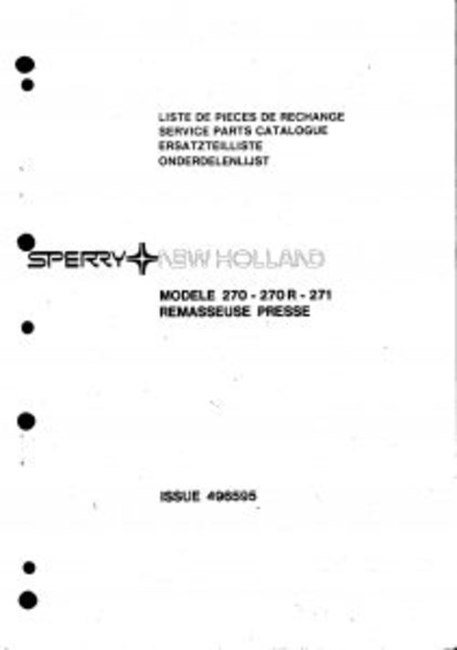 Product picture New Holland 270-270r-271 Remasseuse Presse Parts Catalog PDF