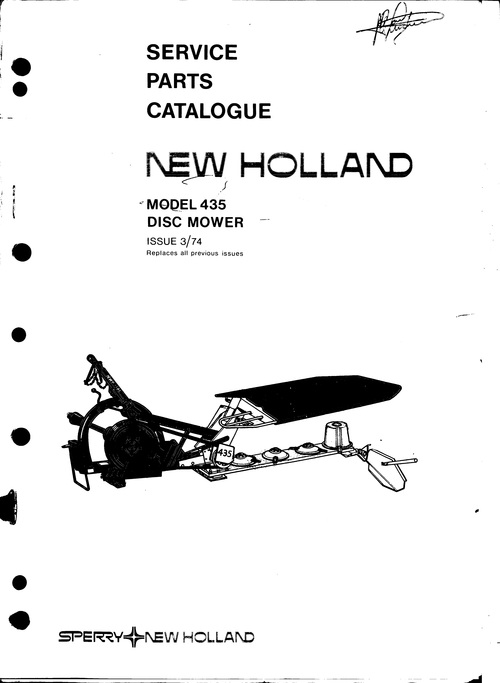 Product picture New Holland 435 Disc Mower Service Parts Catalog PDF Tractor