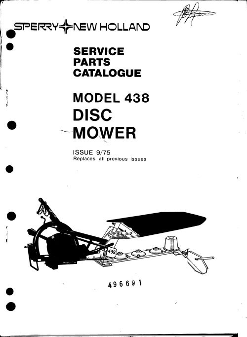 Product picture New Holland 438 Disc Mower Service Parts Catalog PDF Tractor