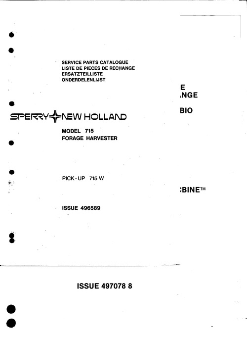 Product picture New Holland 715 Forage Harvester Service Parts Catalog PDF