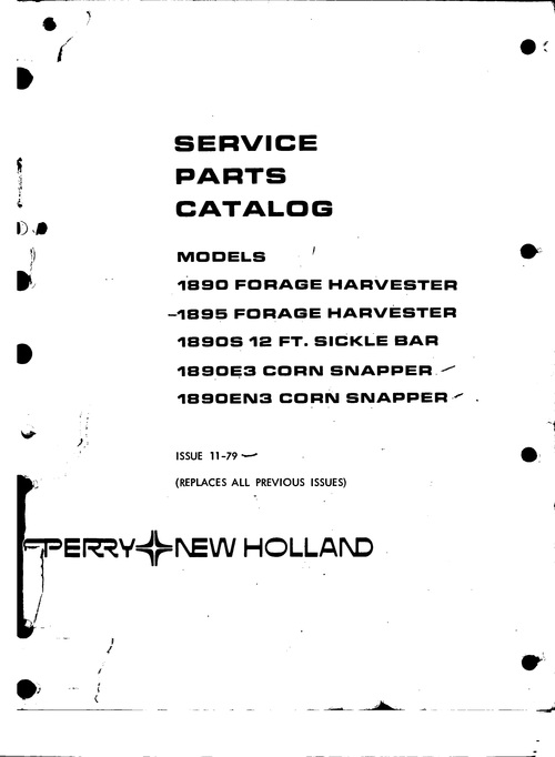 Product picture New Holland 1890E3 1890EN3 Corn Snapper Service Parts Catalo