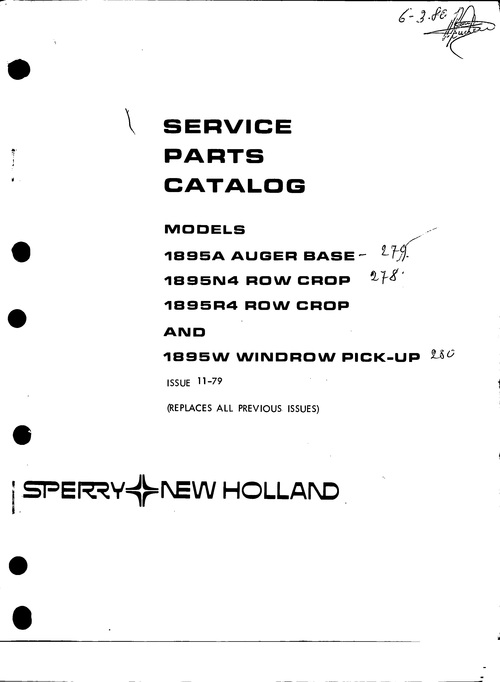 Product picture New Holland 1895R4 Row Crop Service Parts Catalog PDF Tracto