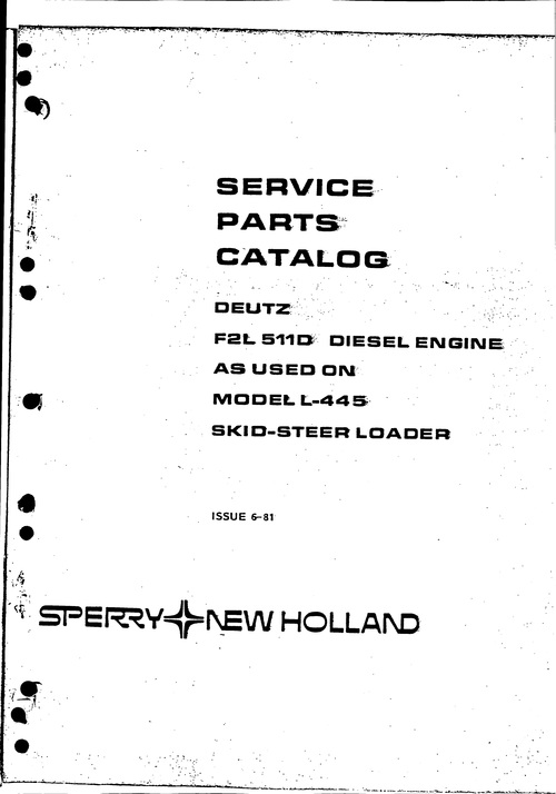 Product picture New Holland F2L511D Service Parts Catalog Model L-445 Tracto