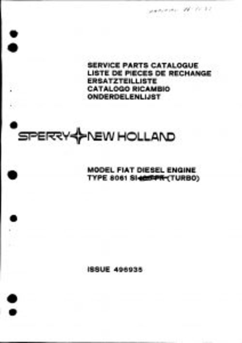 Product picture New Holland Fiat 8061 103 PK Service Parts Catalog PDF