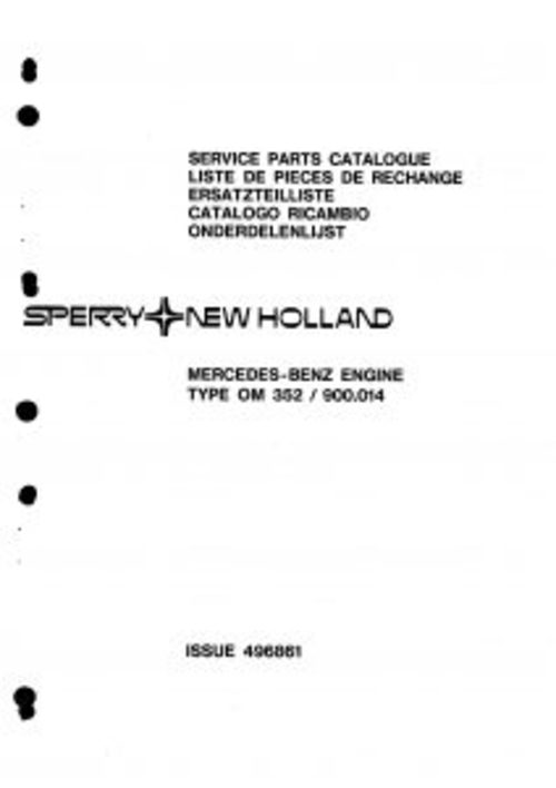Product picture New Holland OM 352 900.014 Service Parts Catalog Tractor PDF