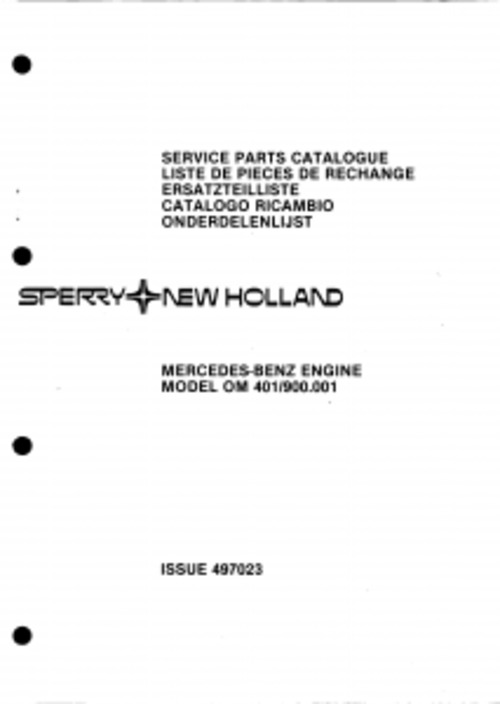 Product picture New Holland OM 401 900.001 Service Parts Catalog PDF