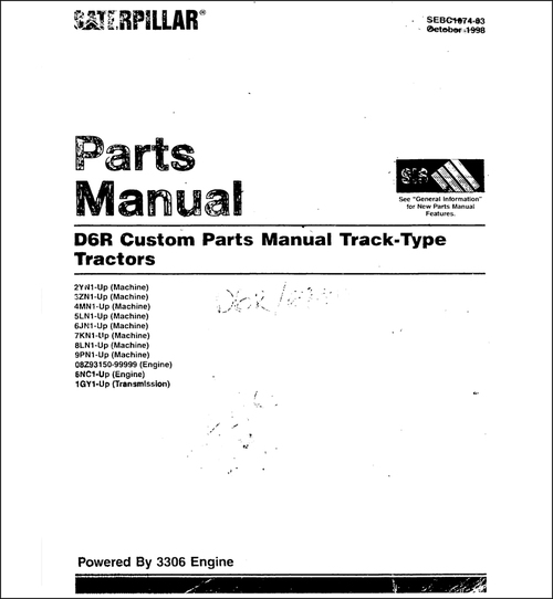 Product picture Caterpillar D6R Parts Manual Catalog for Crawler Track-Type 