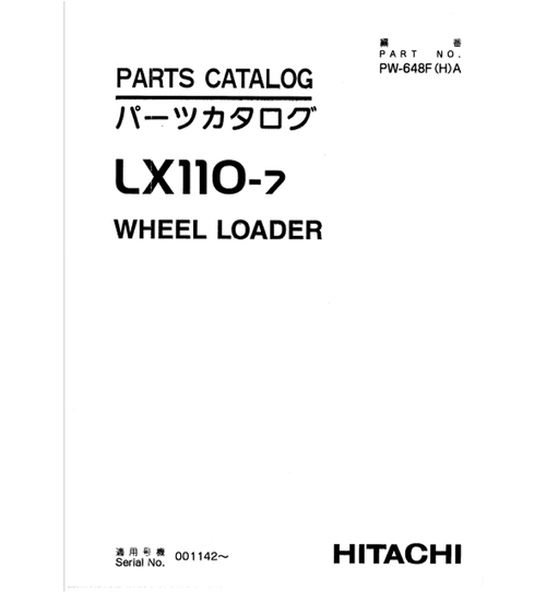 Product picture Hitachi LX110-7 Parts Manual for Wheel Loader