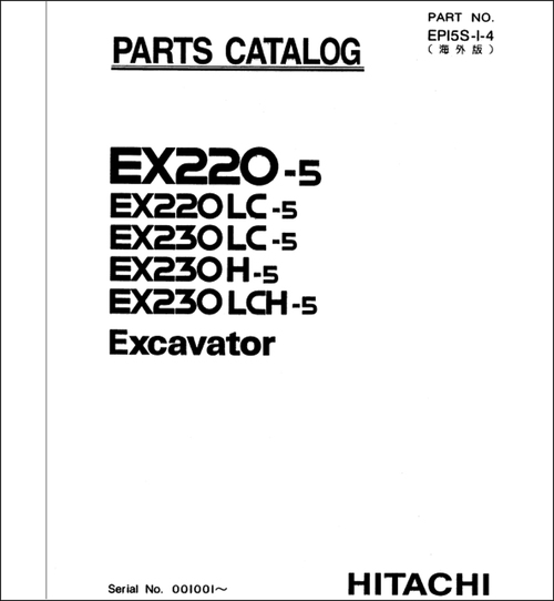 Product picture Hitachi EX220-5 EX230-5 Parts Manual for Excavator