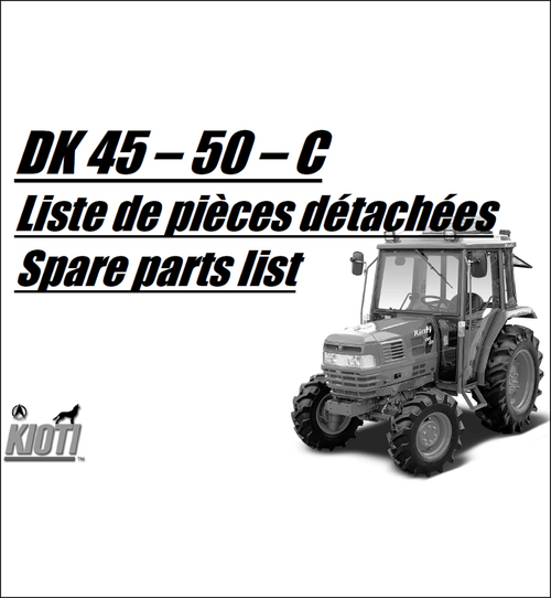 Product picture Kioti DK45 DK50 Parts Manual Catalog