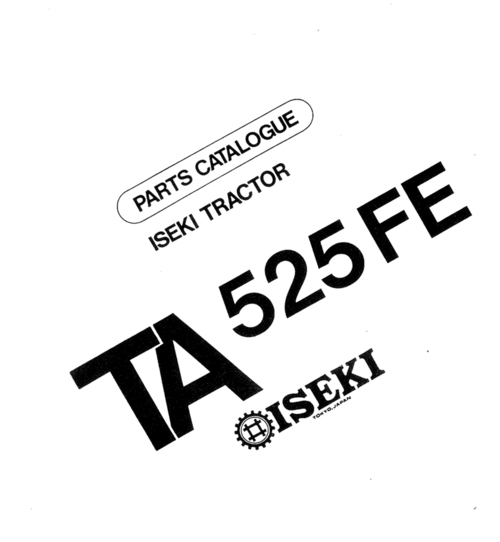 Product picture Iseki TA525 Parts Manual Catalog